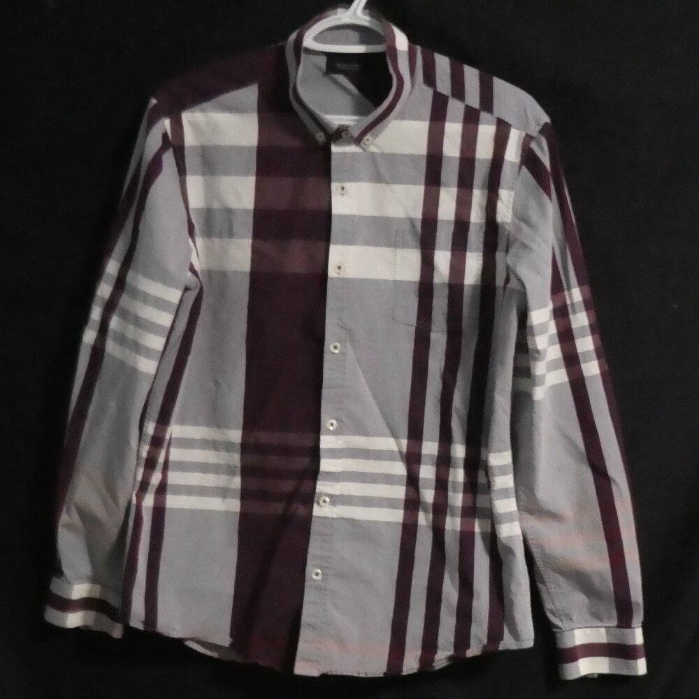 7 DIAMONDS PREMIUM | medium | Plaid Button-Up Closure Casual Shirt W/ Pocket